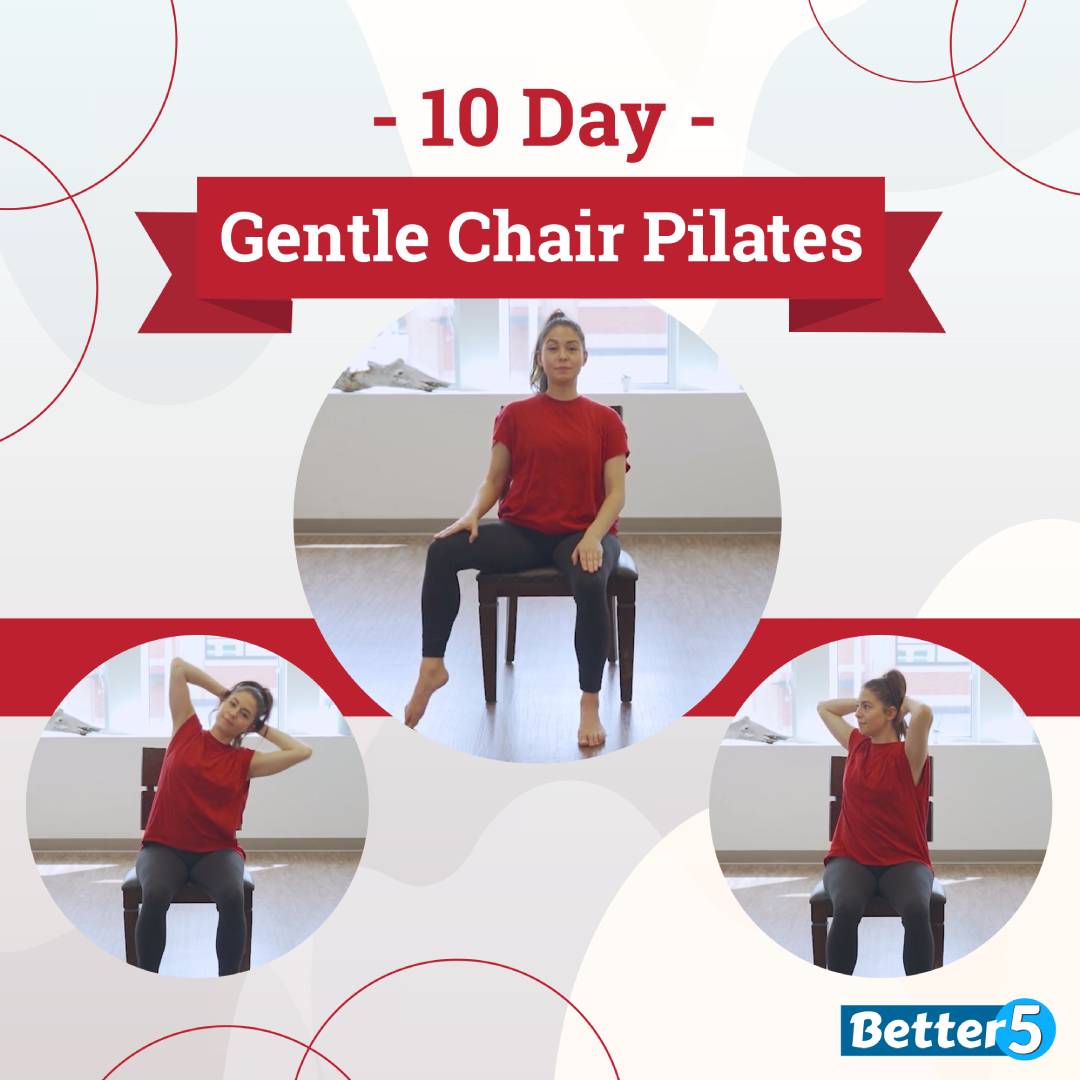 10 Day Gentle Chair Pilates + FREE Printables + FREE Chair Posture