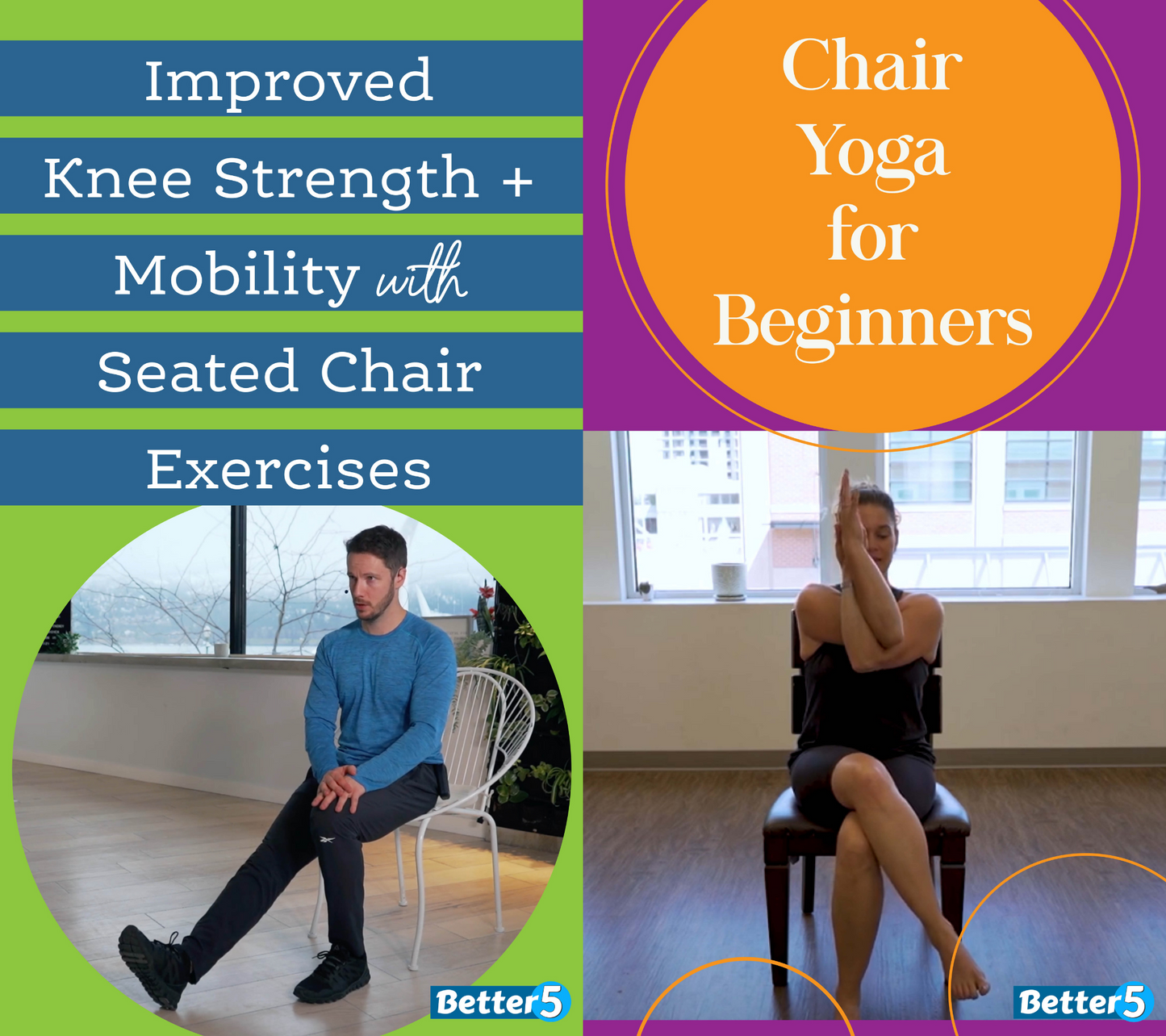 Seated Knee Strength Exercises + Chair Yoga (2 Digital Classes)
