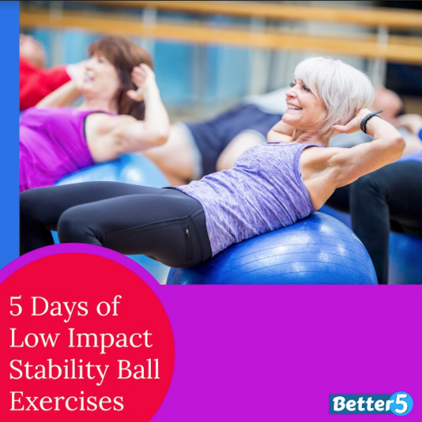 5 Days of Low Impact Full Body Exercises with a Stability Ball Digital Class